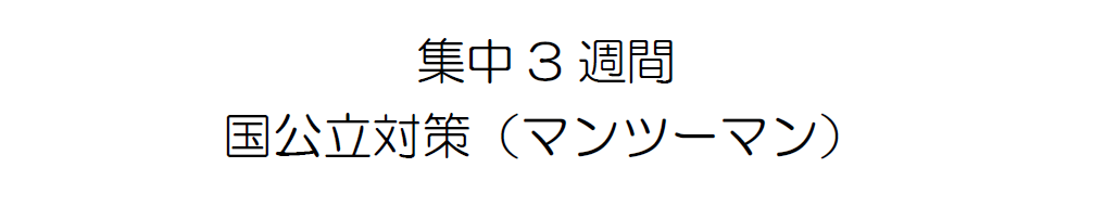 集中3週間 国公立対策(マンツーマン)